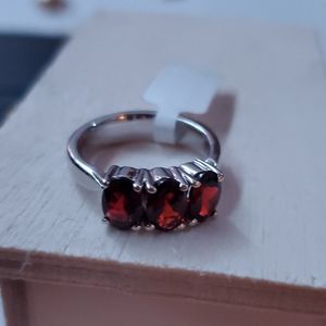 Sterling silver garnet ring